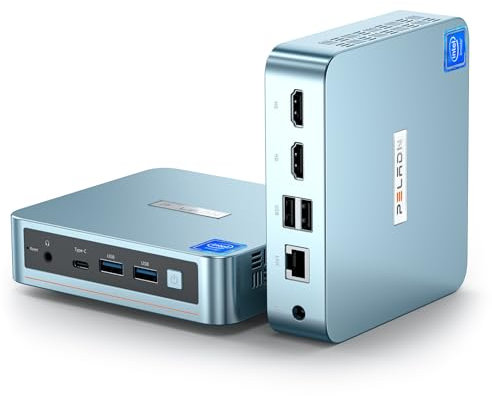 PELADN Mini PC, N100(up to 3.4GHz),16GB DDR4/512GB SSD,Type-C/Dual HD,Mini Desktop Computer,4K/60Hz Triple-Display USB3.0/BT4.2/WiFi Mini Computers for Home Business