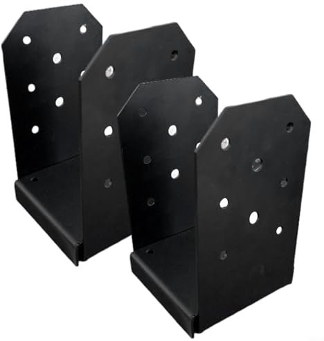 FUBESK Ancoraggio per pali in cemento da 10 x 10 cm, staffe di base di ancoraggio per pali in legno con design regolabile, supporto per ringhiera per gazebo
