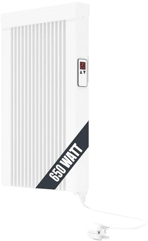 eVARMO Areo Direct 650 W Elektroheizung Wandmontage - Elektroheizkörper mit Thermostat - Elektrische Heizung Smart Home - App steuerbare Heizung ohne Hub - Digitale WLAN Elektroheizung