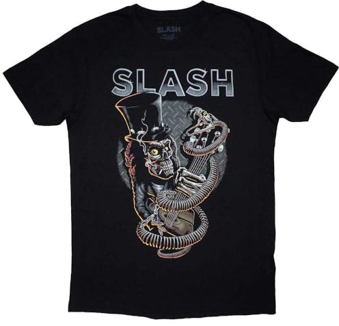 Rock Off officially licensed products Slash Skull Guitar Snake Logo T Shirt