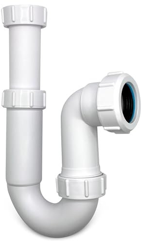 CranPlas | 40MM Telescopic P Trap | Sink Waste Trap | Kitchen Sink Pipe Fittings | Universal Fit for UK Pipes | Easy Install | Durable, Leak-Proof Sink U Bend