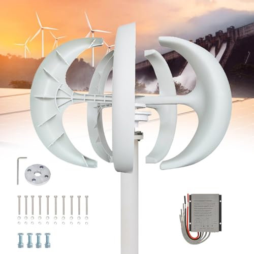 Generatore di turbina eolica, 12V 24V 48V 72V 110V 220V Kit turbina eolica a 5 pale, generatore di energia eolica da 10000 W con controller per terrazza, marina, camper, chalet, barca,220V
