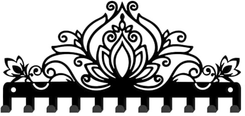 SUPERDANT 11 crochets Porte Clef Mural en Forme de Fleur de Lotus Décoratif pour Porte Clé Mural Fixation Murale Décoration Cuisine Support Clef pour Laisse Chien