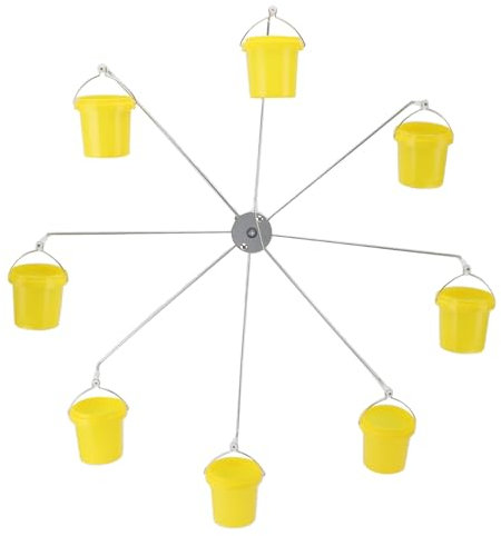 Topyond Ferrrise Rad Vogelhäuschen, dynamischer Hängebrauchfuttermittel mit 8 Eimern, Gartendekoration und Vogelfutterspielzeug, Spaß und funktionell