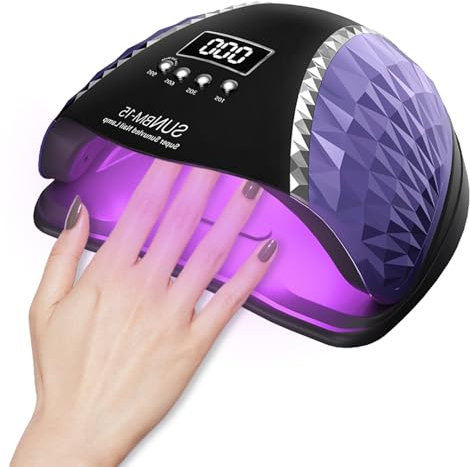 QUEMISS UV Led Nail Lamp 4 Timers High-Power 280W Gel Nail Polish Dryer, Gel Nail Lamp LED Display with Automatic Sensor Portable Dual-Speed Drying for Nail Lamp Suitable for Home Salons