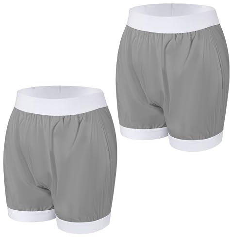 Carer 2 Stück Inkontinenz-Auslaufsichere Unterwäsche Boxershorts für Erwachsene Plastik-Windelhülle Waschbare Wiederverwendbare Wasserdichte Inkontinenzunterwäsche Boxershorts Unisex Grau Größe L