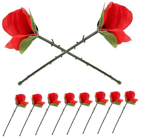 DRESSOOS 10stücke Faltbare Rosen Magische Zaubertricks Mit Seidenblumen Für Bühnenauftritte Partys Und Straßenperformances Vielseitige Requisiten Für Unvergessliche