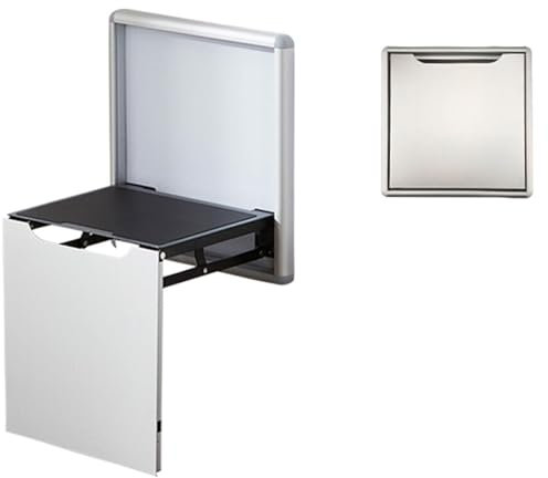 Zdlopteron Home Wand Klapphocker,Duschhocker Klappbar,Duschsitz Klappbar Wandmontage,Bad Klappbank für Senioren,for den Eingangsbereich von Balkonen und Veranden(Silver)