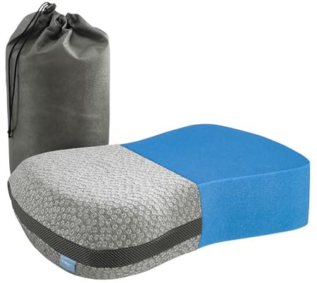 XDREAM Travelbuddy ergonomisches Kissen aus Viskoschaum | Kopfkissen für erholsamen Schlaf mit praktischer Tasche für Reisen | waschbarer Bezug | 50 x 30 cm