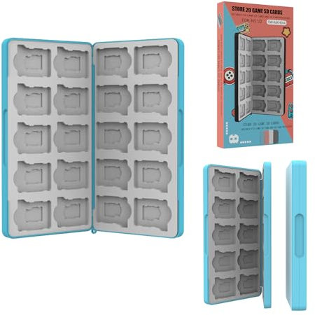 Fututech Etui de Cartes de Jeu pour Nintendo Switch 2/1/Lite/OLED Boîte de Rangement pour 20 Jeux et Carte Micro SD (Bleu)