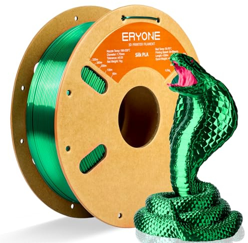ERYONE Silk PLA Filament 1.75 mm, 3D Drucker Filament PLA Silk,+/- 0.03 mm, 1 kg/Spule, Seiden PLA Green