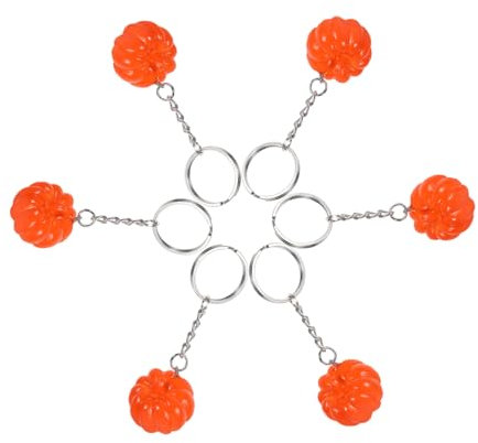 Kichvoe 6Stücke Halloween Kürbis Schlüsselanhänger Robuste und Leichte Taschendekoration für Schlüsselorganisation und Halloween