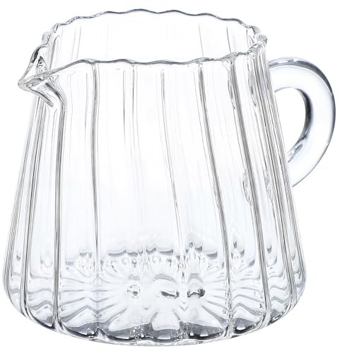 Balacoo Jarra de Vidrio para Leche de Jarra para Espumar Leche Borosilicato Taza para Hogar para Calentar Leche y Servir