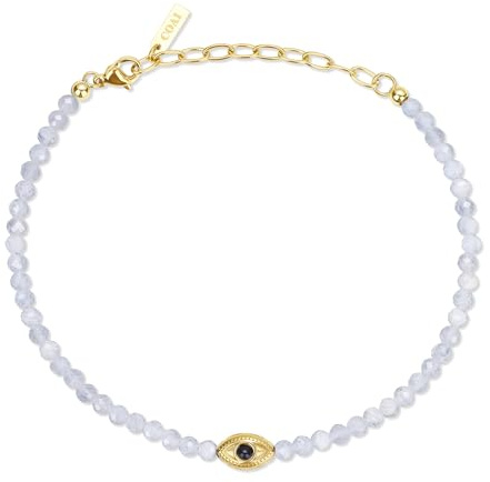 COAI Bracelet de Cheville Pierre Femme, Bracelet Cheville Mauvais Œil Femme