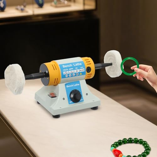 Multifunktionale Poliermaschine 320W Doppelschleifer, 800-10000 U/min, Tragbar Tisch Polierbock für Schmuck, Holz, Bernstein, Metall, Jade zum Schleifen und Polieren