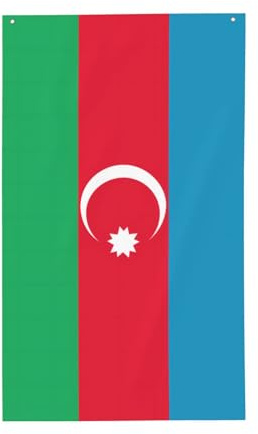Flagge von Aserbaidschan, dekorative Outdoor-Flagge, 90 x 152 cm, vertikales Polyester-Banner