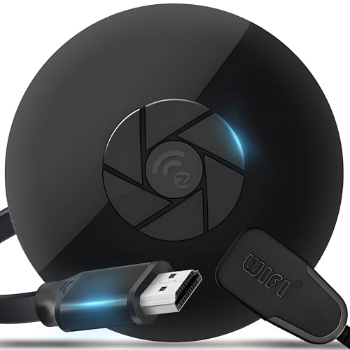 Retoo Wireless HDMI Adapter, Full HD, Wi-Fi, Plug & Play | 1920 x 1080 px, Android 6.0Lite, 256 MB RAM, 128 MB Speicher, 5 V, AVI MP4 MKV MP3 JPEG PDF, schwarz