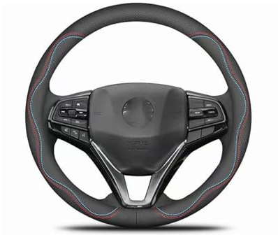 SHITONGSHANGMAO Couvre Volant Voiture Simili Cuir pour Dongfeng Forthing T5 Evo 2021 2022 2023, Couvre Volant Voiture Protege Couvre Volant Voiture Antidérapant Respirant