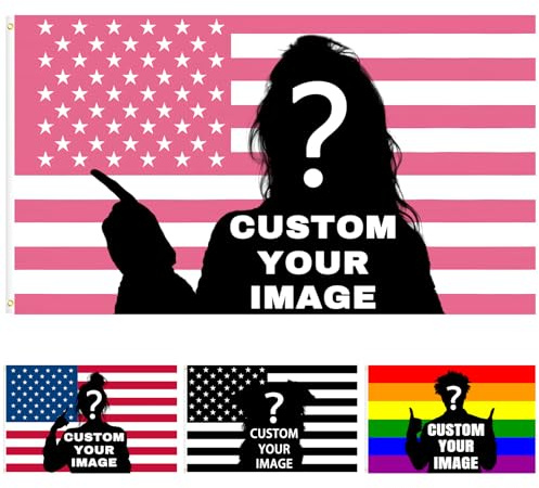 Personalisierte Flagge, Flagge mit gesicht - 2 × 3/3 × 5/4 × 6/5 × 8 FT, Fahne selbst gestalten für Geburtstage, Weihnachten, Schlafsäle, Schlafzimmer Dekoration