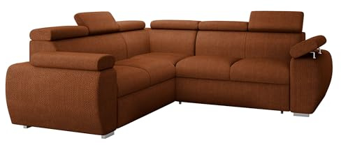 Mirjan24 Ecksofa Boston Maxi, Eckcouch mit Schlaffunktion und Bettkasten, Polsterecke mit Einstellbare Kopfstützen, Ottomane Universal, L-Sofa, Wohnlandschaft (Flow 09, 2rR2P)