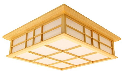 Kairry Deckenleuchten Deckenlampe LED Lamp Massivholz Tatami Lampen Japanische Wohnzimmer Lampen Schlafzimmer Balkon Protokolle Deckenleuchte (Color : Warmes Licht, Größe : 35CM)