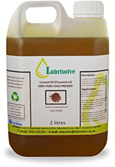 Lubrisolve Huile de Lin 100% Pure, Huile de Lin pressée à Froid 2 litres