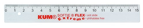 KUM AZ225.09.19-T - Lineal L1 Softie Flex Extreme, 15 cm, flexibles Material, transparent, 1 Stück