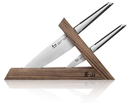 Cangshan TX Series 1021295 Swedish Sandvik 14C28N Steel Forged 3-Piece Knife Block Set, Walnut