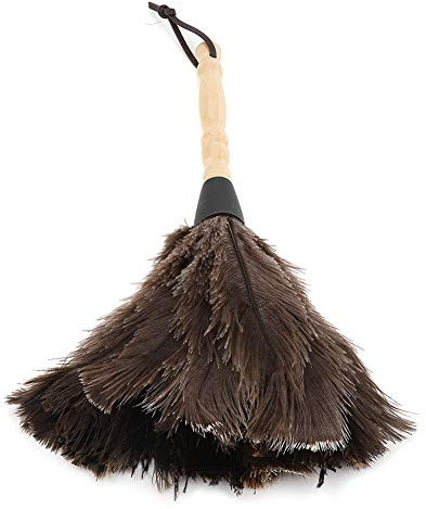 Anti-Static Ostrich Feather Fur Brush Duster Dust Cleaning Tool34cm Ostrich Feather Duster for Books Keyboard Office Home Other Household Daily Necessities