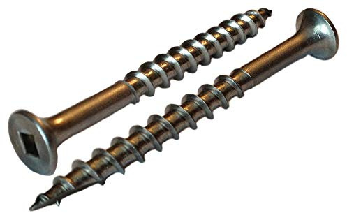 #8 x 2 Type 316 Marine Grade Stainless Steel Deck Screws, Square Drive, Quantity 50 by Marine Bolt Supply