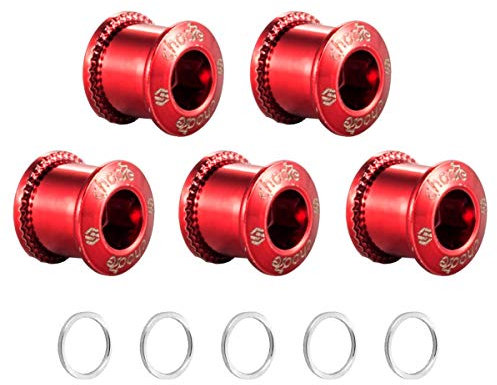 Chooee Tuercas y Tornillos para Plato de Bicicleta,M8 Tornillos para Doble Platos Shimano/Sram Rojo