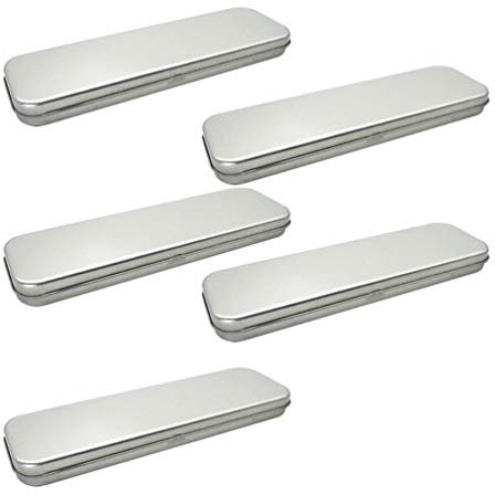 NUOBESTY Metallstift Federmäppchen Briefpapier Box Leer Klappbare Blechdose Schulbedarf Stifthalter Make-Up Pinsel Veranstalter