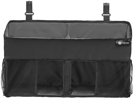4moms Breeze Diaper Caddy | Storage Basket for Diapers and Organization | to Keep Essentials Within Reach | Black