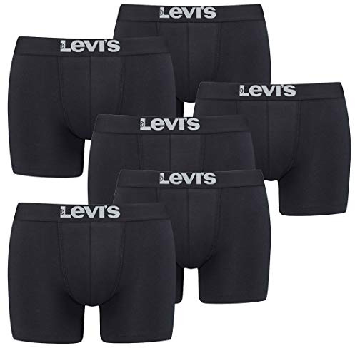 Levi's Levis Boxer Brief Boxershorts Men Herren Unterhose Pant Unterwäsche 6er Pack, Farbe:Jet Black, Bekleidungsgröße:S