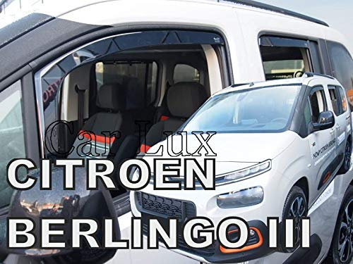 Car Lux AR05584 - Derivabrisas Deflectores de Aire Cortavientos de Ventanillas Kit Delanteros y Traseros para el Berlingo 3 III a Partir de 2019-