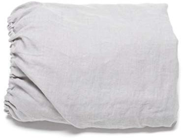 LinenMe Gewaschene Spannbettlaken 180x220cm, 100% Leinen - Bettwäsche Bettlaken mit Gummizug - Spannbetttuch, Fitted Sheet 180x220 - KÜHL GRAU