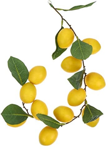 Amosfun Künstliche Zitrone Girlande mit Zitrone Sommer Gelb Girlande für Front Tür Wand Hause Dekorationen Gelb