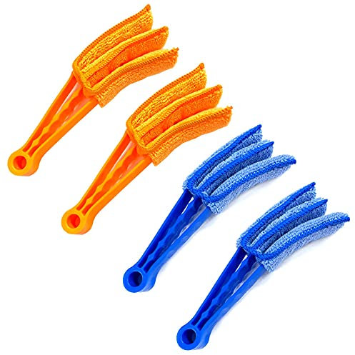 4er Set Jalousien Reiniger Microfaser Jalousienreiniger Wischer Lamellen Bürste Lamellenreiniger Jalousie Staubwischer