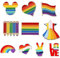 10 Stück Regenbogen Emaille Pins, Pride Regenbogen Broschen, Niedliche Emaille Anstecknadel Set, Regenbogen Flagge Broschen, für Pullover, Schals, Schals, Kleider, Anzüge