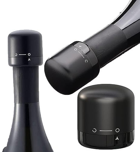 Z-oneMart 2 Pack Plastic Silicone Wine Bottle Stoppers Reusable Compact Wine Preserver Bottle Saver Wine Corks Keep Fresh Fits Any Bottle