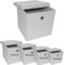 A406 2x Foldable Storage Boxes with Lid Storage Basket with Lid Fabric Cubes with Handles Collapsible Fabric Organiser Clothes Storage Box (Large-30x30x30cm, White)