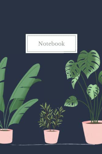 Ruled Notebook / Journal : Houseplants with pink pots | 6 x 9 inches, 120 pages