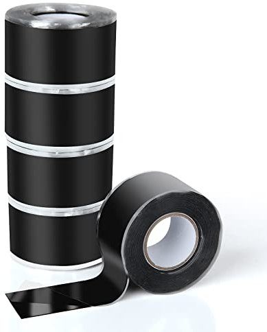 GOYADA 5 rotoli di nastro adesivo in silicone autolavante isolante e impermeabile per tubi sanitari e perdite d'acqua per allungare, avvolgere e sigillare, 25 mm x 3 m