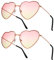 ALTcompluser 2 Pack Herz Sonnenbrille, Weinsamkeit Hippie Gläser, Retro Kostüm Brille für Kinder Herren Damen 60er 70er 80er 90er Party Hippie Chic, Kleid Accessoires(Gelb)