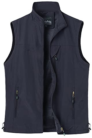 Btmpmcs Herren Outdoor Weste mit Vielen Taschen Schnelltrocknende Anglerweste Leicht Atmungsaktiv Ärmellose Jacke Jagd Fotografie Camping Weste Nylon Multifunktionsweste