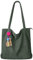 FITDON cord Tasche Damen Umhängetasche mit Reißverschluss, Groß Shopper Tasche Schultertaschen Tote Bag Handtasche, Grün