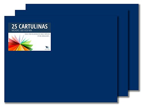 RAYLU PAPER – Tonpapier 50 x 65 cm, 25 Stück Kartonpapier 180g/m², 210 x 297 mm, professionelle farbige Kartons für Büro, Kopierpapier, Buntes Papier zum Basteln (Überseeblau)