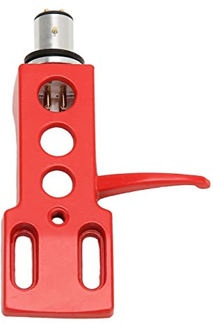 Headshell Plattenspieler Cartridge, Heavy Duty Rich Sound LP Plattenspieler Phono Headshell Clear Case Einfach zu verbinden für verschiedene Phono (Rot)