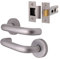 EAI Return to Door Lever on Rose Handle & Latch Kit | Aluminium | 76mm Latch