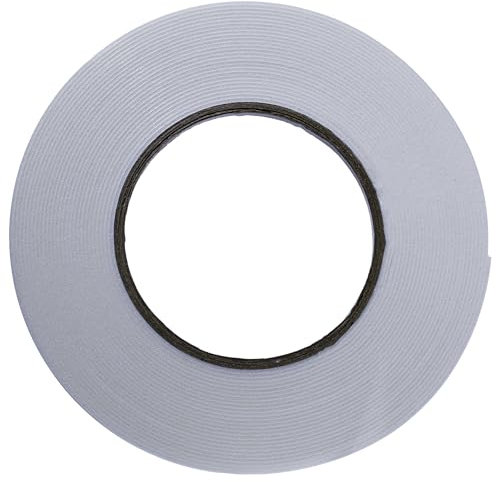 Weißes, doppelseitiges Schaumstoffband, starker Klebstoff, ideal für Montage und DIY-Projekte, 10 m (L) x 5 mm (B) x 1 mm (T)